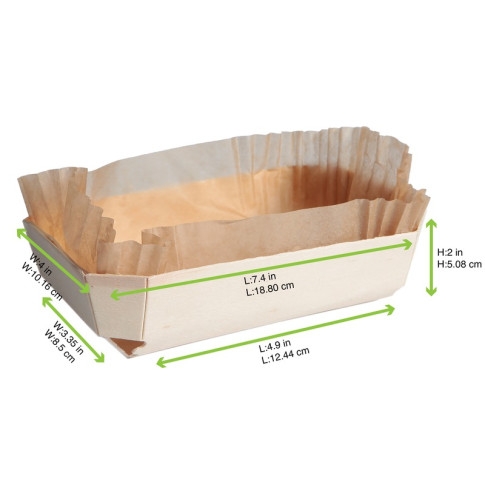 Stampo da forno in legno con pirottino in carta 190x105mm H60mm 750ml
