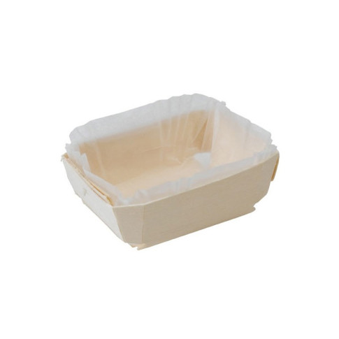 Stampo da forno in legno con pirottino in carta 185x80mm H40mm 600ml