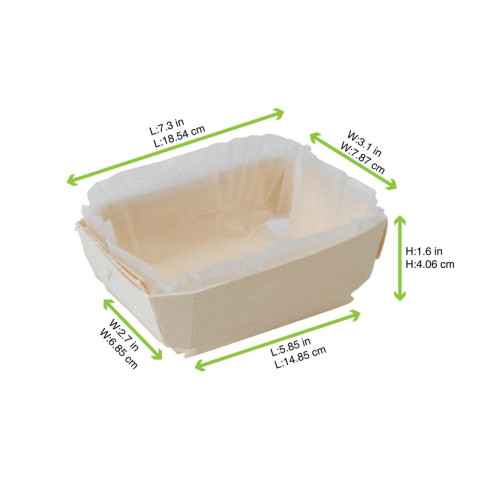 Stampo da forno in legno con pirottino in carta 185x80mm H40mm 600ml