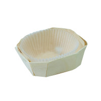 Stampo da forno in legno con pirottino in carta 100x70mm H37mm 120ml