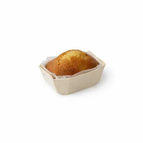 Stampo da forno in legno con pirottino in carta 90x65mm H35mm 90ml