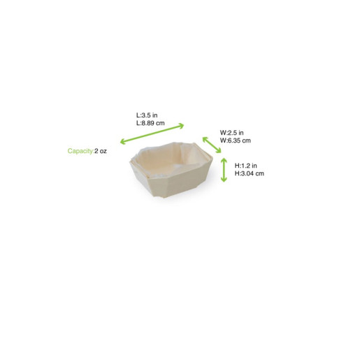 Stampo da forno in legno con pirottino in carta 90x65mm H35mm 90ml