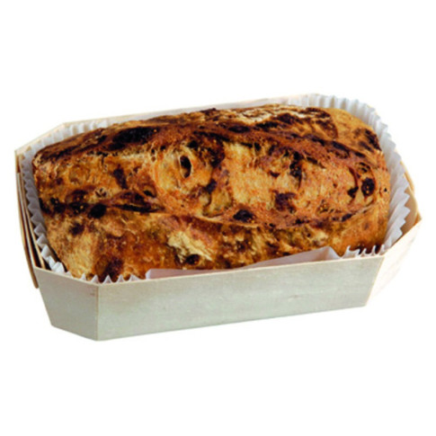Stampo da forno in legno con pirottino in carta 120x90mm H40mm 300ml