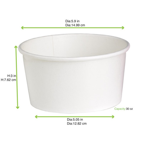 Insalatiera "Buckaty" multiuso, tonda in cartone bianco   H75mm 940ml