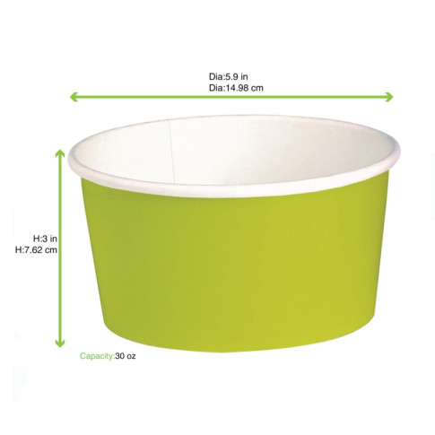 Insalatiera "Buckaty" multiuso, tonda in cartone verde   H75mm 900ml