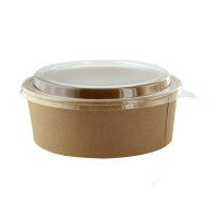 Insalatiera "Buckaty" multiuso, tonda in cartone kraft con coperchio in PET  H67mm 1 330ml