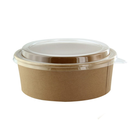 Insalatiera "Buckaty" multiuso, tonda in cartone kraft con coperchio in PET  H67mm 1 330ml