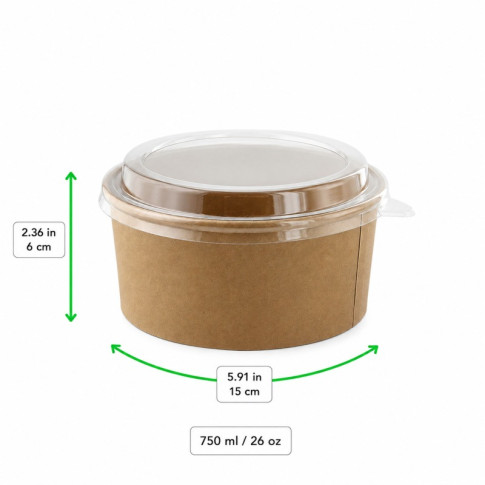 Insalatiera "Buckaty" multiuso, tonda in cartone kraft  H64mm 750ml