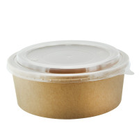 Insalatiera "Buckaty" multiuso, tonda in cartone kraft con coperchio in PP  H65mm 1200ml