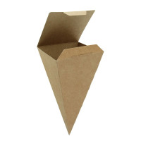 Cono da snack richiudibile in cartone kraft 90x90mm H190mm