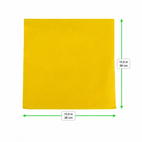 Tovagliolo giallo micropoint a 2 strati  380x380mm