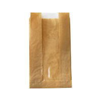 Sacchetto in carta scura kraft con finestra 120x50mm H220mm