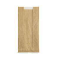 Sacchetto per pane in carta scura con finestra 140x70mm H440mm