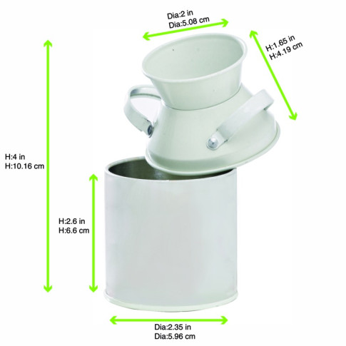 Secchiello in metallo laccato bianco  H100mm 125ml