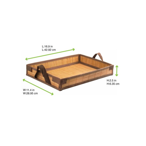 Vassoio pasto "Tray Bam" in bamboo 430x290mm H65mm