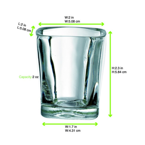 Bicchiere da shot "Quadra" quadrato  H60mm 60ml