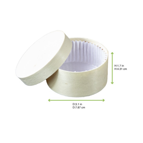 Scatola rotonda in legno misto FSC + carta da forno  H42mm 100ml