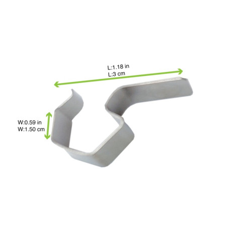 Clip in acciaio inox per barattolo (42) 30x15mm H1mm