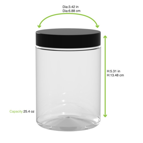 Barattolo Bokotwist in PET riutilizzabile (PET1)  H135mm 750ml