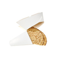 Scatola da crepes triangolare in cartone bianco 215x185mm