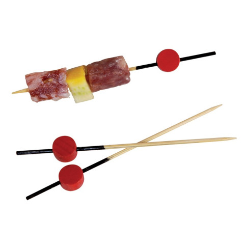 Stecchino Atami in bambù nero con decorazione rossa (FOR50)  H90mm