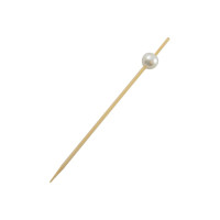 Stecchino Bijou in bambù con perla bianca (FOR50)  H90mm
