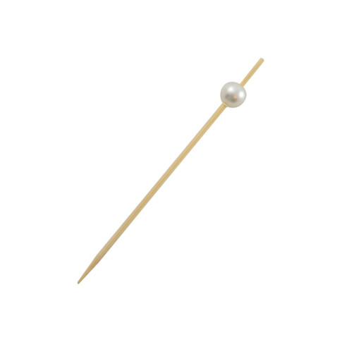 Stecchino Bijou in bambù con perla bianca (FOR50)  H90mm
