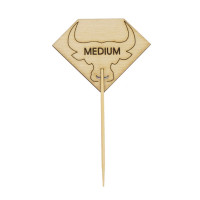 Stecchino per carne Rumpy in bambù, etichetta Medium (media) (FOR50) 54mm H95mm