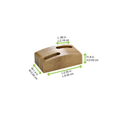 Mini supporto "Shani" in bambù per 2 stecchini  60x35mm H20mm
