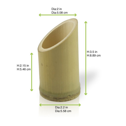 Tubo di bambù taglio obliquo"Asahi"   H90mm 60ml