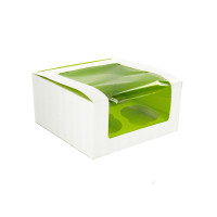 Scatola da 4 cupcakes con inserto verde 170x170mm H85mm