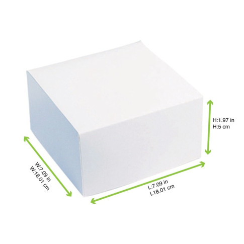 Scatola da pasticceria in cartone bianco 180x180mm H50mm