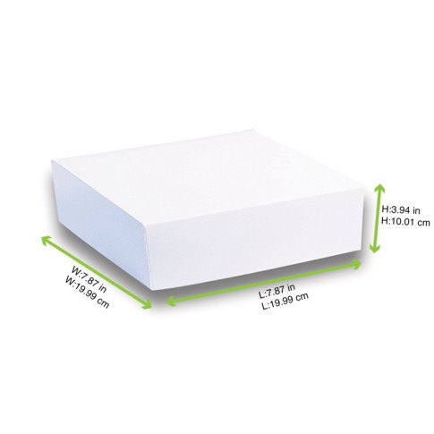 Scatola da pasticceria in cartone bianco 203x203mm H100mm