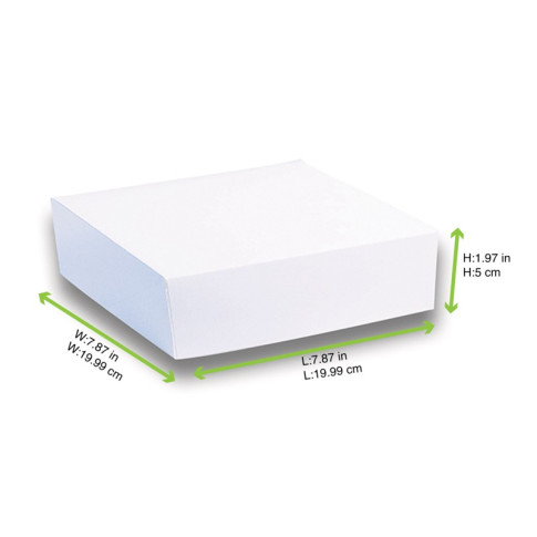 Scatola da pasticceria in cartone bianco 200x200mm H50mm