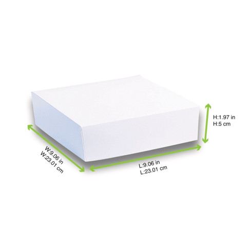 Scatola da pasticceria in cartone bianco 230x230mm H50mm