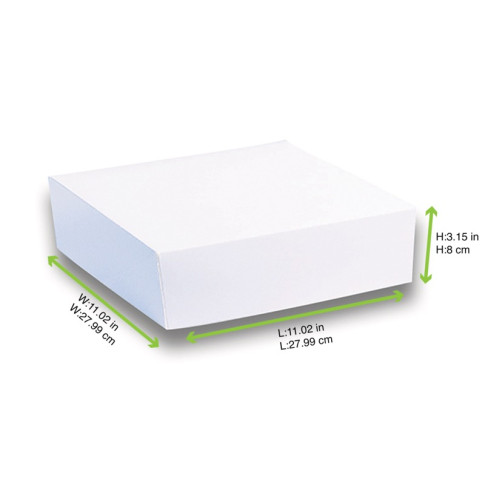 Scatola da pasticceria in cartone bianco 280x280mm H80mm