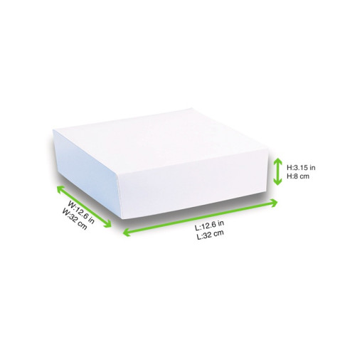 Scatola da pasticceria in cartone bianco 322x320mm H82mm
