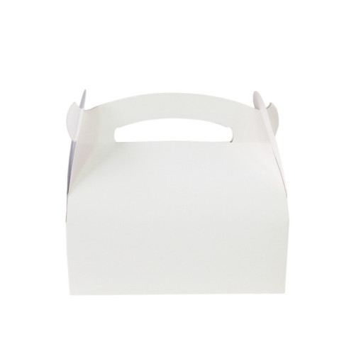 Scatola da pasticceria in cartone bianco con manici 180x100mm H115mm