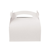 Scatola da pasticceria in cartone bianco con manici 180x160mm H168mm