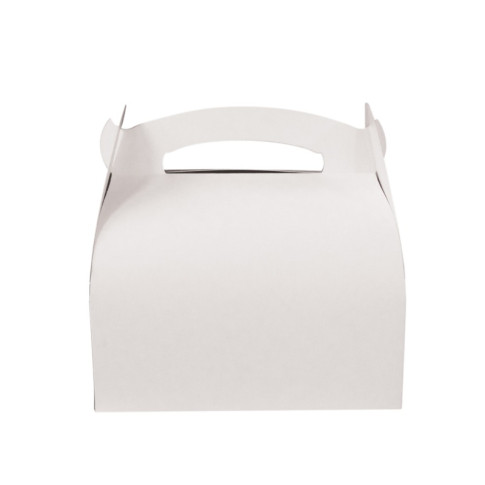 Scatola da pasticceria in cartone bianco con manici 180x160mm H168mm