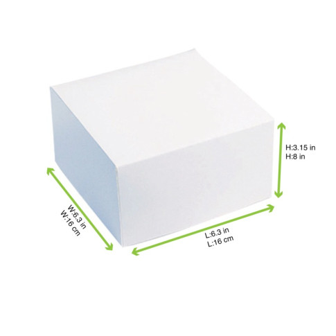 Scatola da pasticceria in cartone bianco 160x160mm H80mm