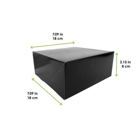 Scatola da pasticceria "Ebany" nera 180x180mm H80mm