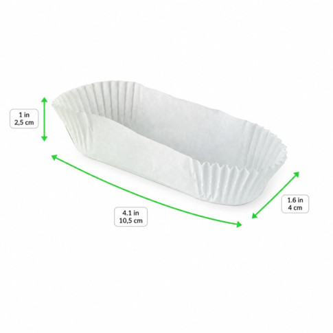 Pirottino ovale in carta da forno bianca 105x40mm H25mm