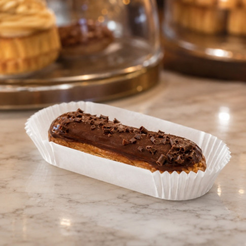 Pirottino ovale in carta da forno bianca 105x40mm H25mm