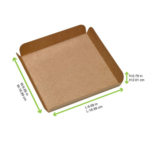 Quadrato sottotorta in cartone kraft con alette 210x210mm H20mm