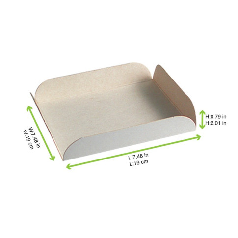 Quadrato sottotorta in cartone bianco con alette 230x230mm H20mm