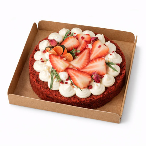 Quadrato sottotorta in cartone kraft con alette 190x190mm H20mm