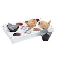 Vassoio da forno in carta per 12 pirottini 287x192mm H30mm