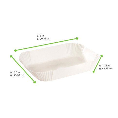Pirottino in carta da forno bianca siliconata 205x145mm H45mm