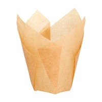 Pirottino da forno a forma di tulipano in carta scura siliconata  H60mm